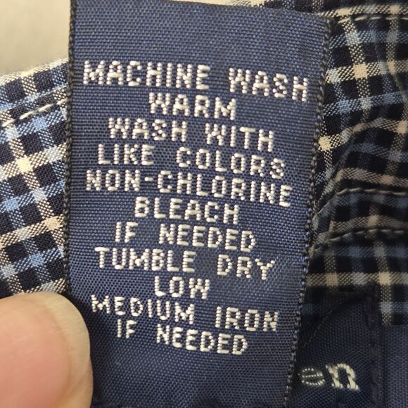 Ralph Lauren Short Sleeve Button Up Shirt Blue White Gingham Boys 5 Pony Logo - Picture 5 of 6